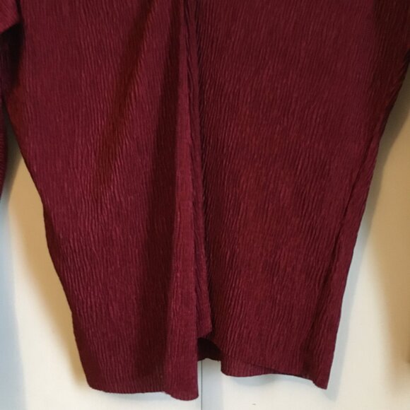 NWT Topshop Burgundy Doleman Sleeve Open Back Twist Crepe Top - Picture 6 of 15